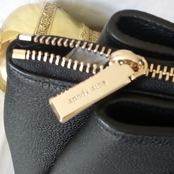 Kate Spade large 3 compartment bag in black pen led leather  tote NWT - Picture 5 of 9